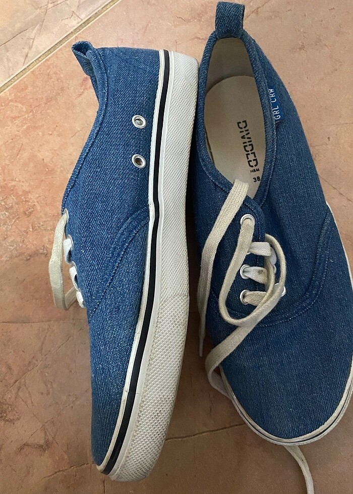 H&M marka denim canvas ayakkabı - Görsel 3