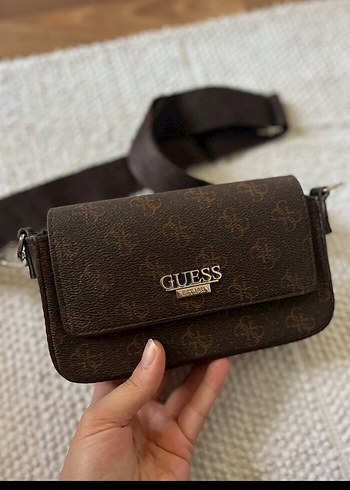 Guess Kahverengi Baskılı Deri Kadın Çanta - Görsel 7