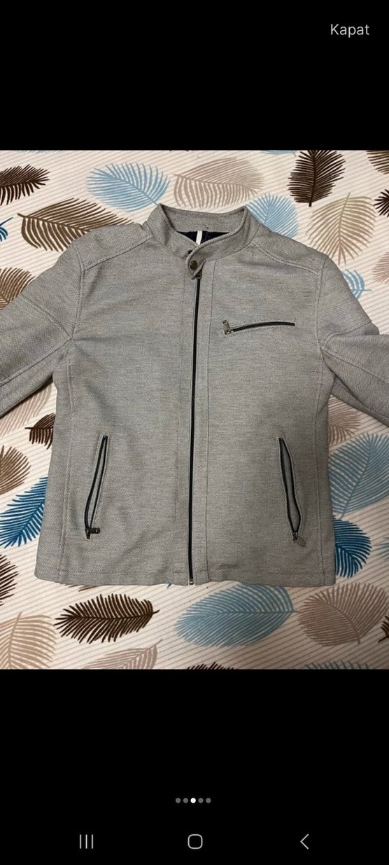 Gri Fermuarlı Erkek Günlük Ceket - Görsel 3