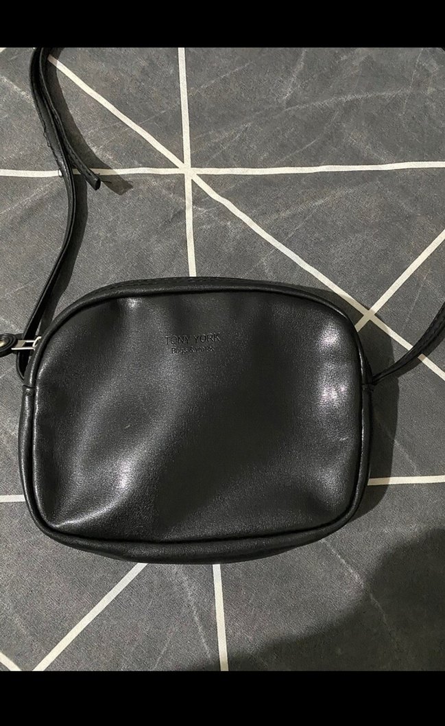 Siyah Deri Minimalist Kadın Çanta - Görsel 2