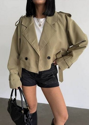 Stradivarius Bej Kisa Trenckot