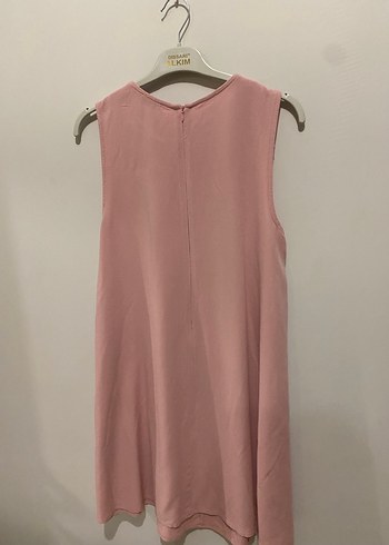 Pembe Midi Kolsuz Salaş Kadın Elbise - Görsel 4