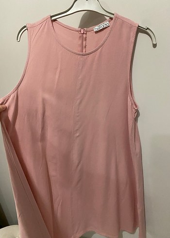 Pembe Midi Kolsuz Salaş Kadın Elbise - Görsel 3