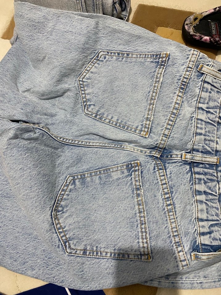 Kadın Gri Batik Desenli Bol Kesim Jean - Görsel 3