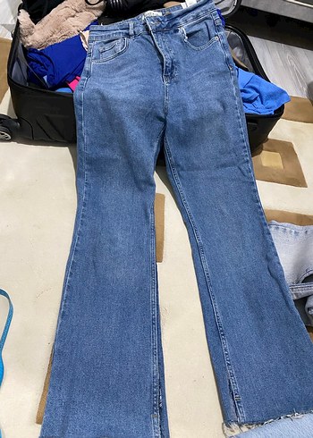 Kadın Mavi Denim Midi Jean Pantolon - Görsel 2