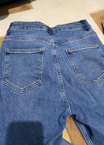 Kadın Mavi Denim Midi Jean Pantolon - Görsel 5