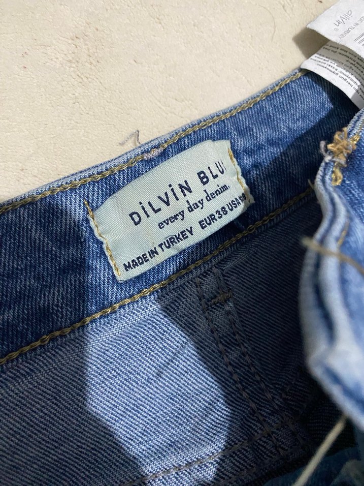 Kadın Mavi Denim Midi Jean Pantolon - Görsel 4