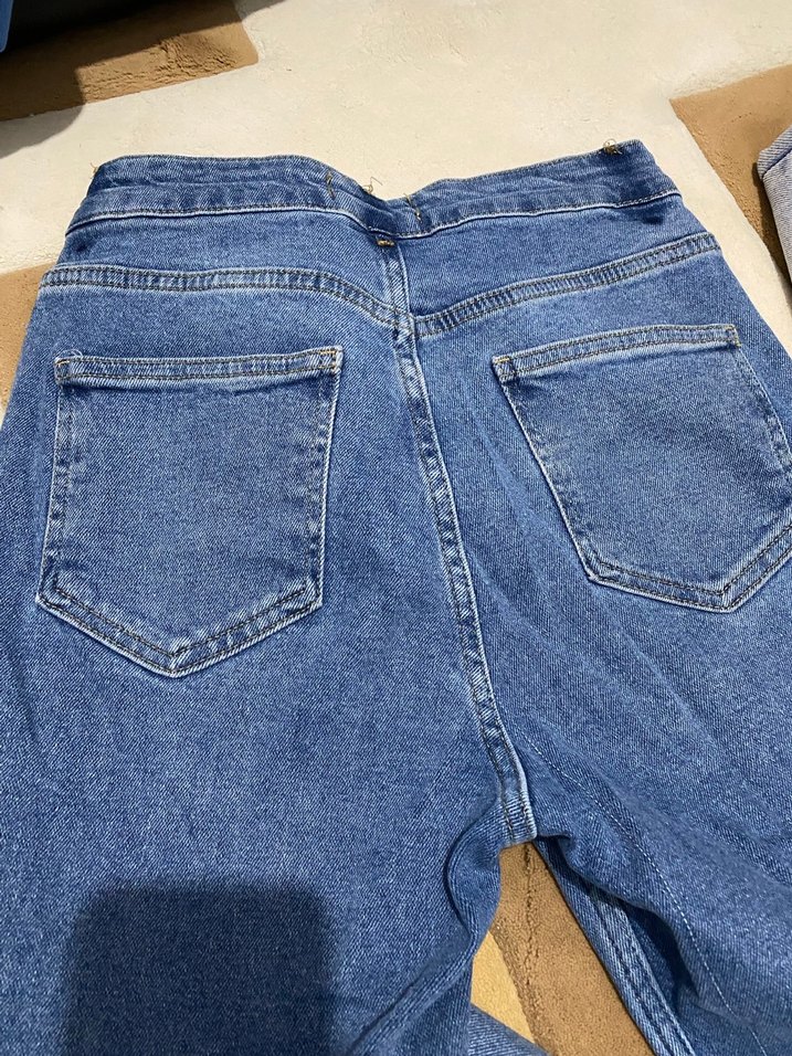 Kadın Mavi Denim Midi Jean Pantolon - Görsel 5