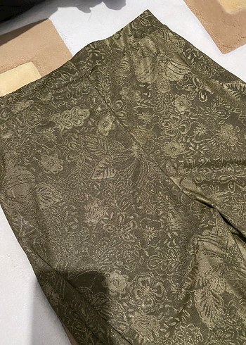 Kadın Kahverengi Parlak Midi Pantolon - Görsel 4