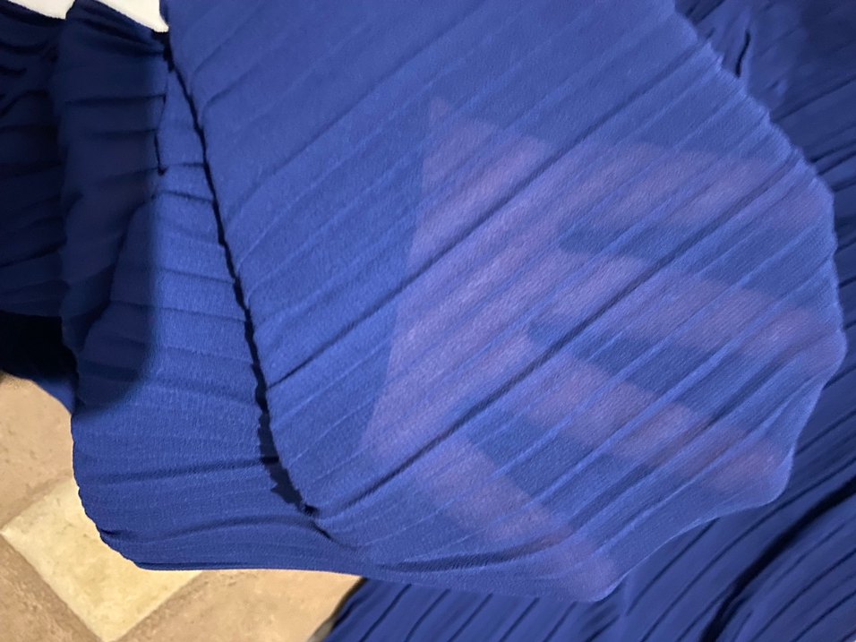 Lacivert Piliseli Kadın Kumaş Pantolon - Görsel 5