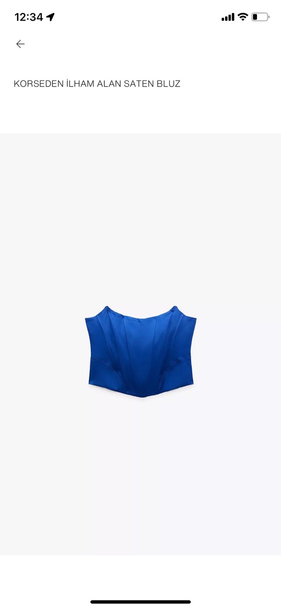 Parlak Mavi Straplez Drapeli Büstiyer - Görsel 2