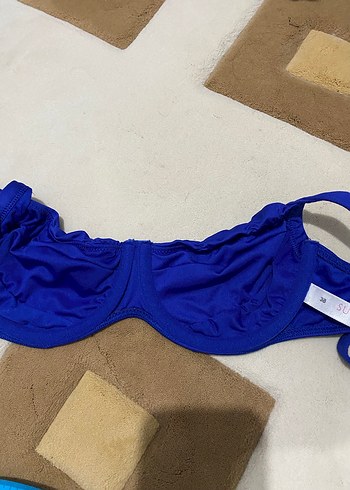 Kadın Parlak Mavi Strappy Bikini Üstü - Görsel 2