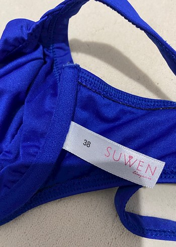 Kadın Parlak Mavi Strappy Bikini Üstü - Görsel 3