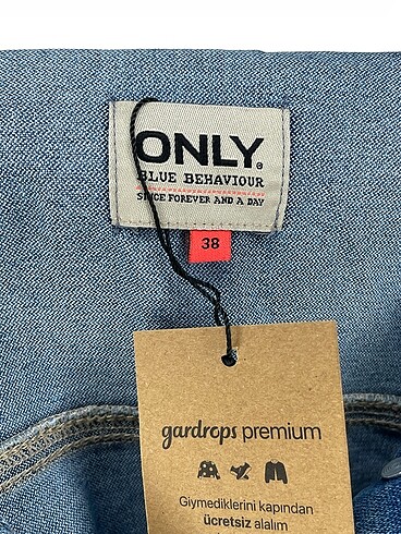 38 Beden mavi Renk Only Kot Ceket %70 İndirimli.