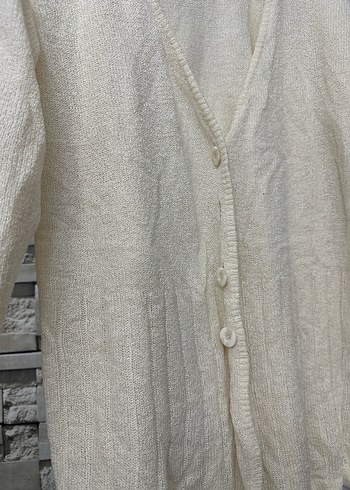 Beyaz Örgü Kadın Hırka - Görsel 2