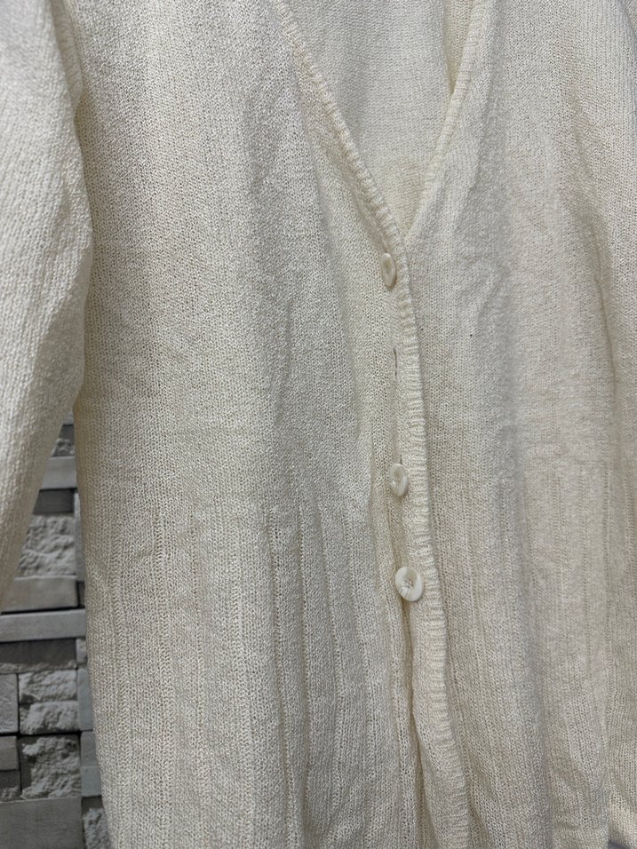 Beyaz Örgü Kadın Hırka - Görsel 2