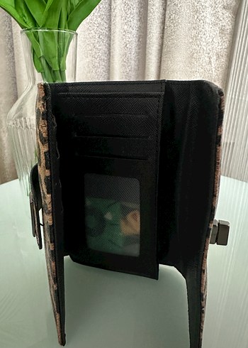 Kahverengi Leopar Desenli Deri Kadın Cüzdan - Görsel 3