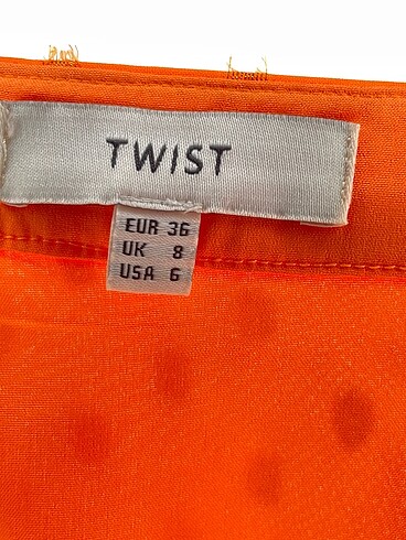 36 Beden turuncu Renk Twist Mini Etek %70 İndirimli.