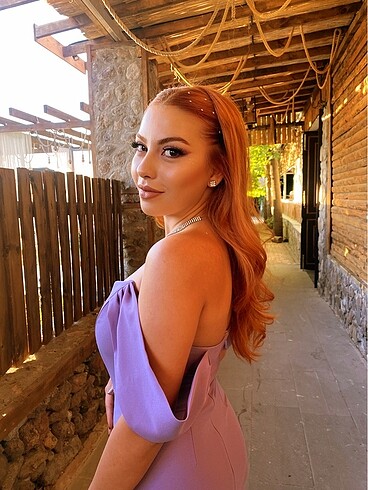 36 Beden mor Renk Milla Elbise