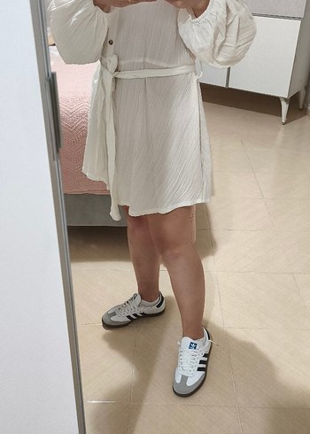 Düğmeli Beyaz Tulum - Görsel 3