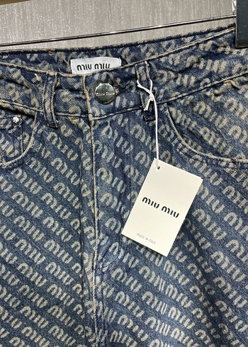 Diğer Kadın Mavi Bel Detaylı Bol Kesim Denim Pantolon