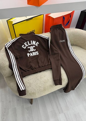 Kahverengi Fermuarlı Kadın Eşofman Takımı CELİNE - Görsel 2