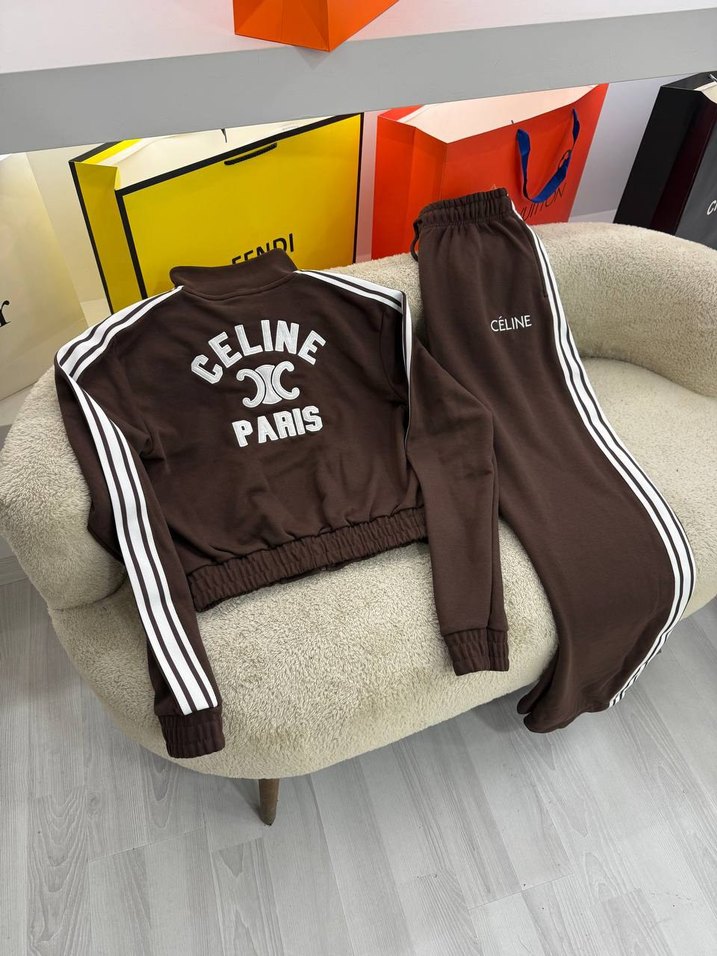 Kahverengi Fermuarlı Kadın Eşofman Takımı CELİNE - Görsel 2