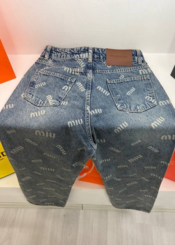Miu Miu Baskılı Bol Kesim Denim Pantolon - Görsel 2