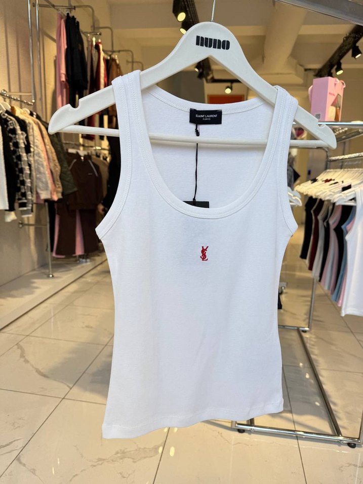 Siyah Baskılı Kadın Atlet Mini Kesim YSL - Görsel 2