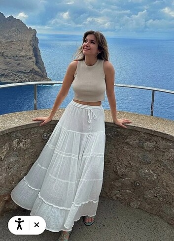 Bershka uzun beyaz etek arıyorum s beden