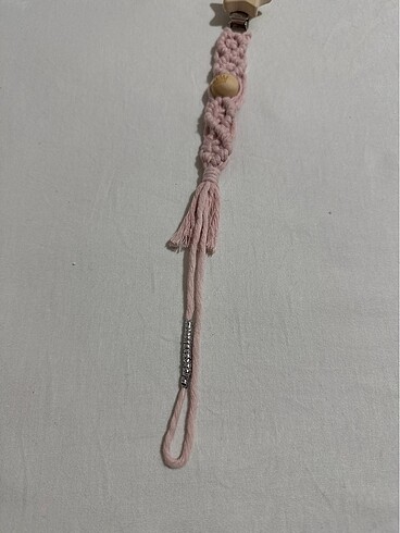  Beden pembe Renk El emeği pembe ahşap emzik askısı