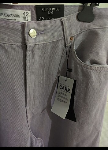 xl Beden mor Renk Stradivarius geniş paça pantolon