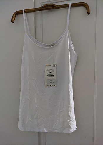 Zara Beyaz Askılı Kadın Midi Atlet