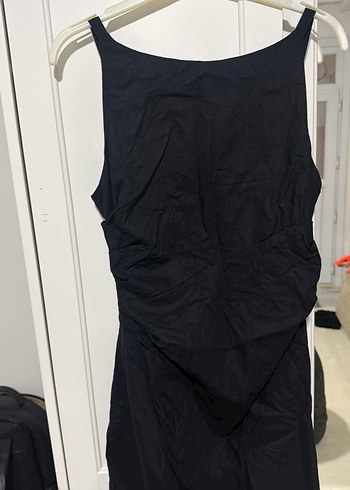 Siyah Kolsuz Keten Uzun Tulum - Görsel 2