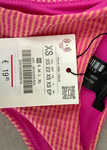 xs Beden pembe Renk Fermuarlı, baskılı pembe kadın bikini altı