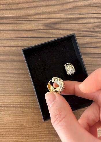 Gold Çelik Küpe - Görsel 2