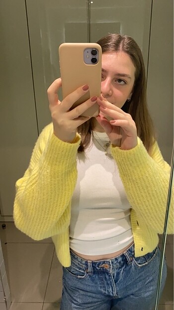 m Beden h&m sarı hırka
