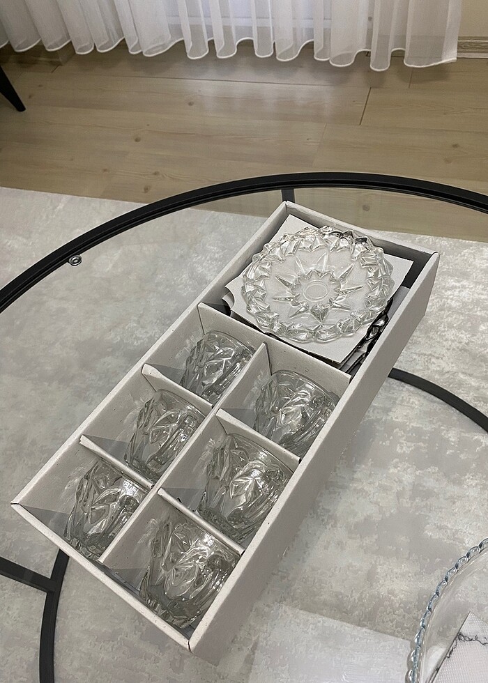 6 kişilik cam kahve fincan takımı - Görsel 2