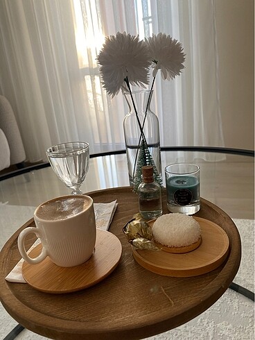 6 kişilik Bambu Tabaklı kahve fincan takımı - Görsel 2