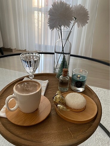 6 kişilik Bambu Tabaklı kahve fincan takımı - Görsel 4