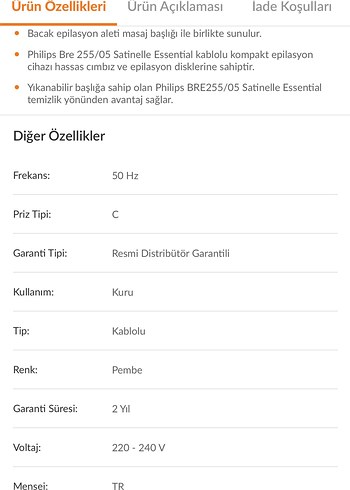 Philips BRE255/05 KabloluEpilatör ışıközelik,3Ek Parçalı,2HızAya - Görsel 5