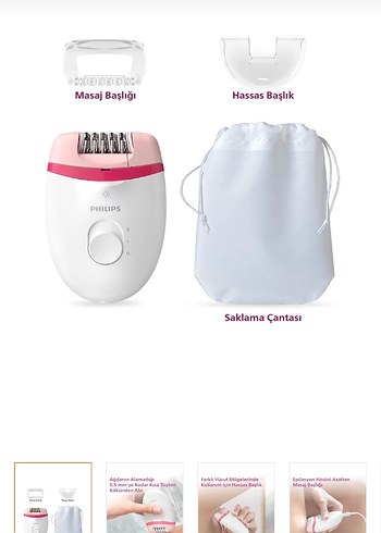 Philips BRE255/05 KabloluEpilatör ışıközelik,3Ek Parçalı,2HızAya - Görsel 2