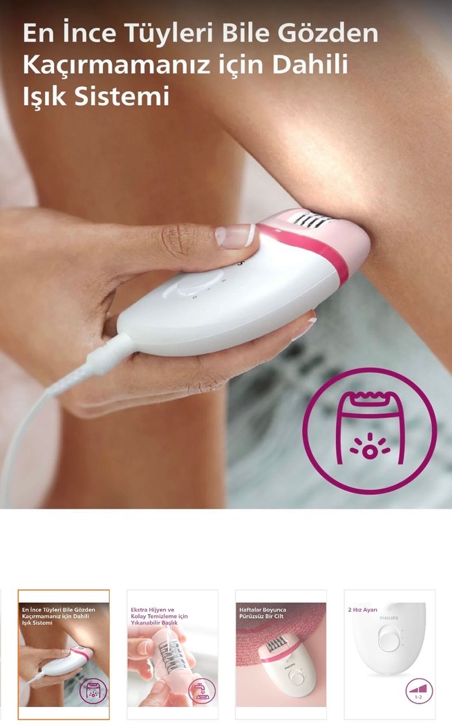 Philips BRE255/05 KabloluEpilatör ışıközelik,3Ek Parçalı,2HızAya - Görsel 3