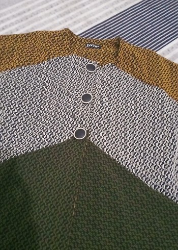 Bohem Desenli Boğazlı Triko Kadın panço - Görsel 2