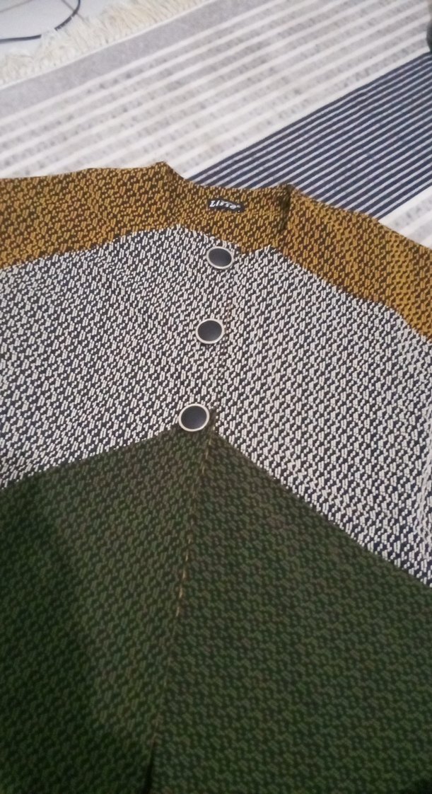 Bohem Desenli Boğazlı Triko Kadın panço - Görsel 2