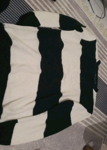 Çizgili Triko Kadın Kazak - Görsel 2