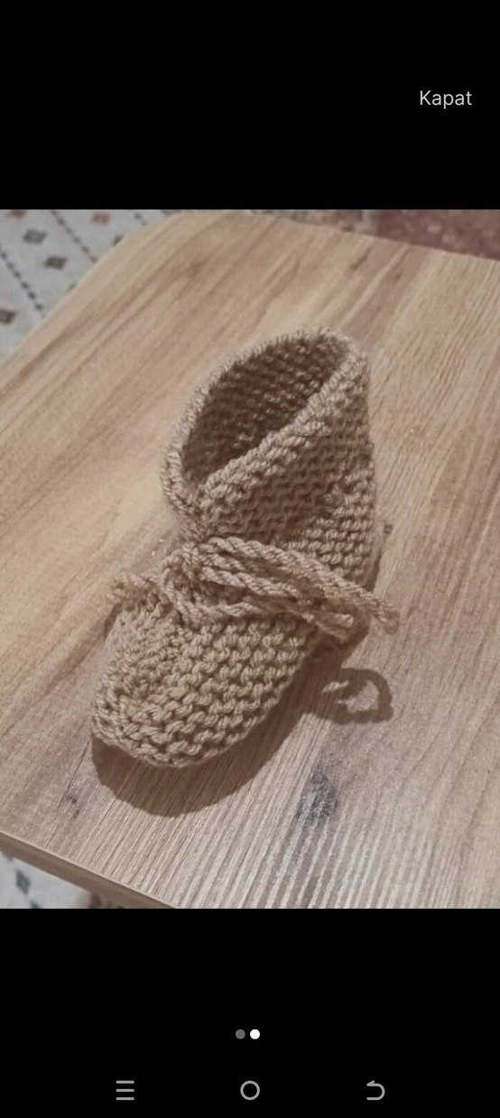 Kız Çocuk Örgü Bohem Bebek Patik Bej - Görsel 2