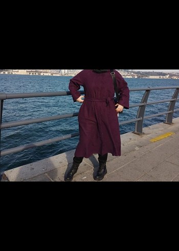 Uzun Mor Gotik Kadın kaban - Görsel 3