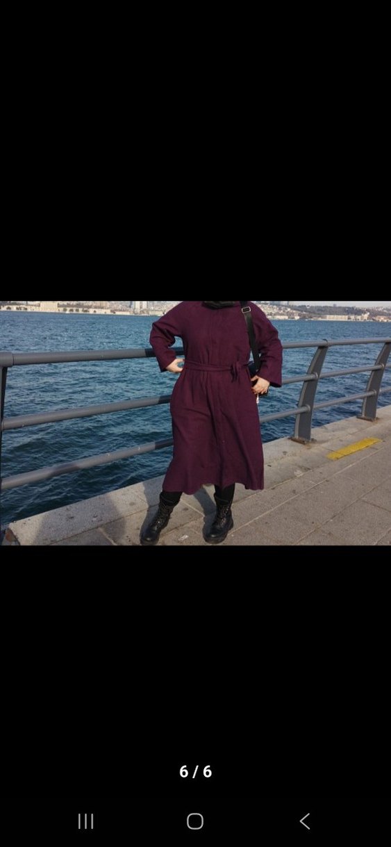 Uzun Mor Gotik Kadın kaban - Görsel 3