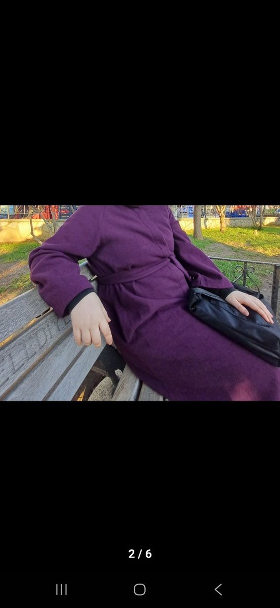 Uzun Mor Gotik Kadın kaban - Görsel 2